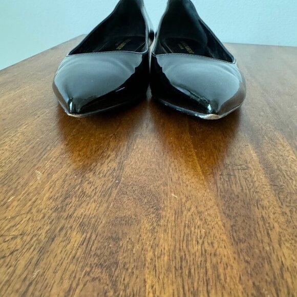 Saint Laurent Paris Black Patent Leather Pointed Toe Ballet Flats - Picture 11 of 13